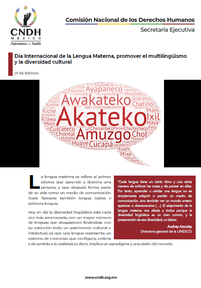 Día Internacional de la Lengua Materna, promover el multilingüismo y la diversidad cultural