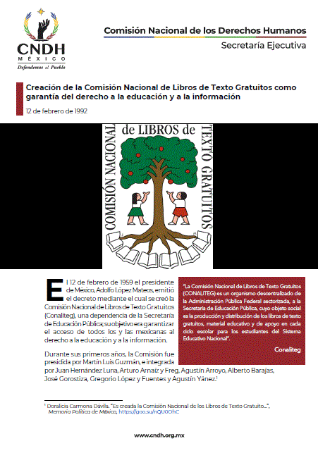 Creación de la Comisión Nacional de Libros de Texto Gratuitos como garantía del derecho a la educación y a la información
