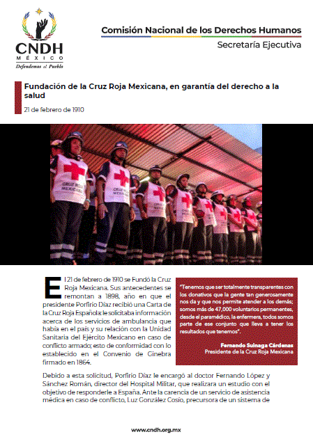 Fundación de la Cruz Roja Mexicana, en garantía del derecho a la salud