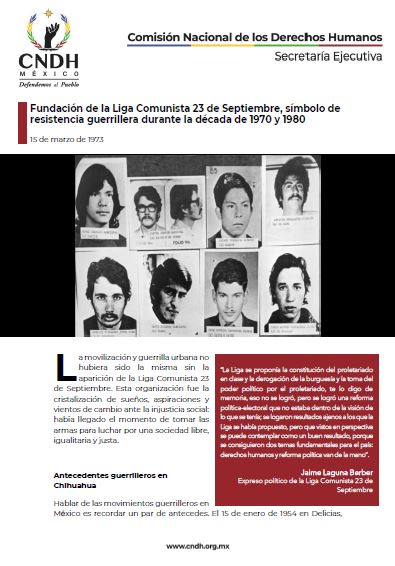 Fundación de la Liga Comunista 23 de Septiembre, símbolo de resistencia guerrillera durante la década de 1970 y 1980