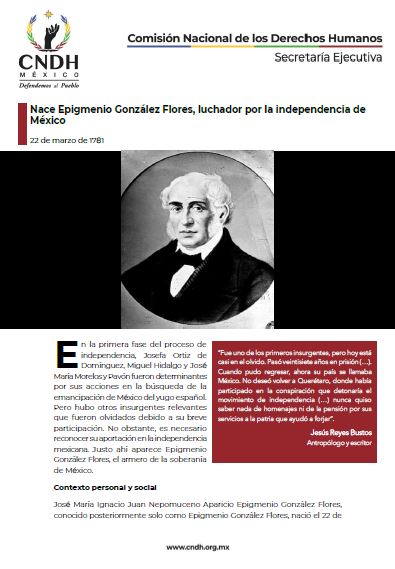Nace Epigmenio González Flores, luchador por la independencia de México