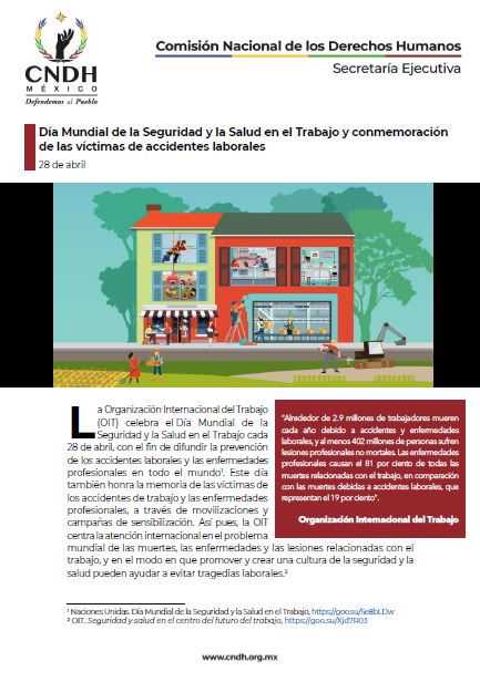 Día Mundial de la Seguridad y la Salud en el Trabajo y conmemoración de las víctimas de accidentes laborales