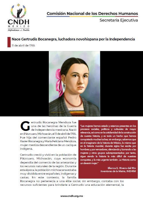 Nace Gertrudis Bocanegra, luchadora novohispana por la Independencia