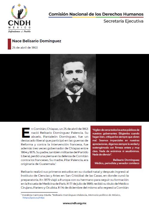 Nace Belisario Domínguez