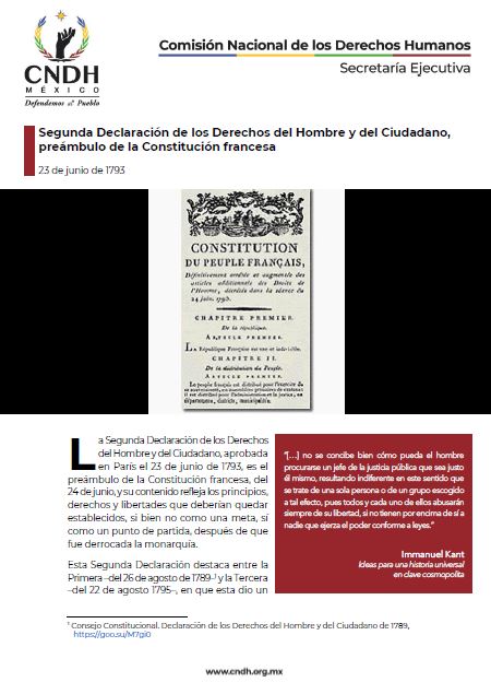 Segunda Declaración de los Derechos del Hombre y del Ciudadano, preámbulo de la Constitución francesa