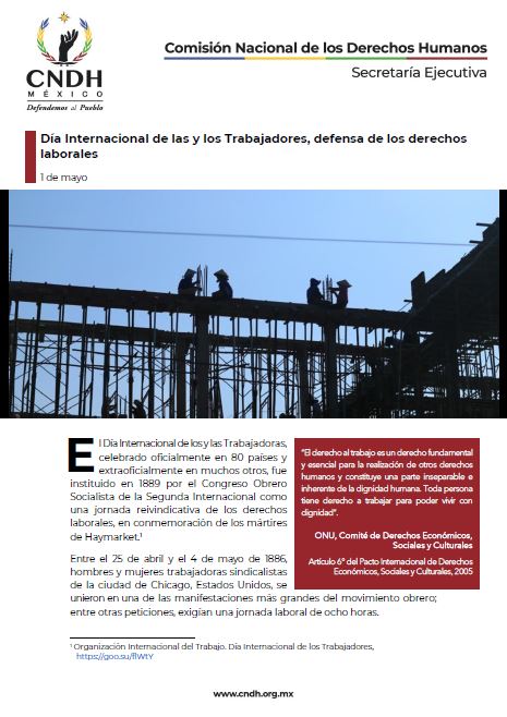 Día Internacional de las y los Trabajadores, defensa de los derechos laborales