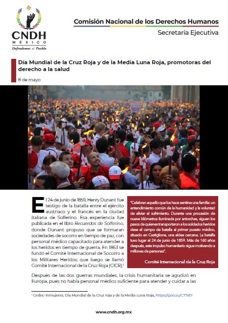 Día Mundial de la Cruz Roja y de la Media Luna Roja, promotoras del derecho a la salud