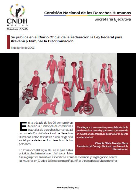 Se publica en el Diario Oficial de la Federación la Ley Federal para Prevenir y Eliminar la Discriminación