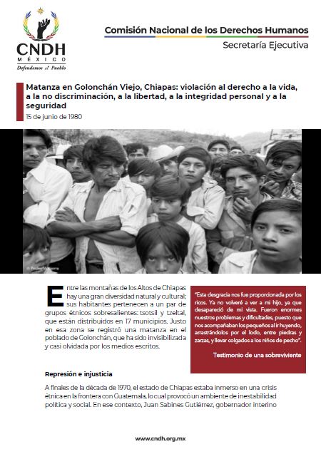 Matanza en Golonchán Viejo, Chiapas: violación al derecho a la vida, a la no discriminación, a la libertad, a la integridad personal y a la seguridad