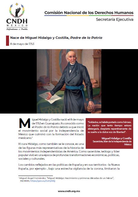 Nace de Miguel Hidalgo y Costilla, Padre de la Patria