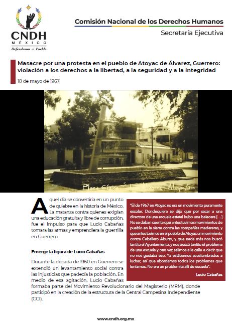 Masacre por una protesta en el pueblo de Atoyac de Álvarez, Guerrero: violación a los derechos a la libertad, a la seguridad y a la integridad