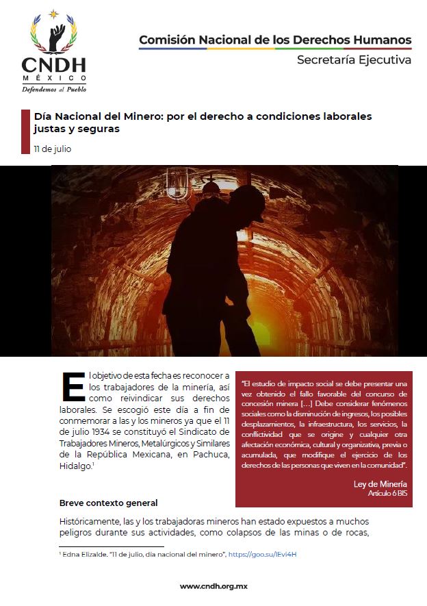 Día Nacional del Minero: por el derecho a condiciones laborales justas y seguras