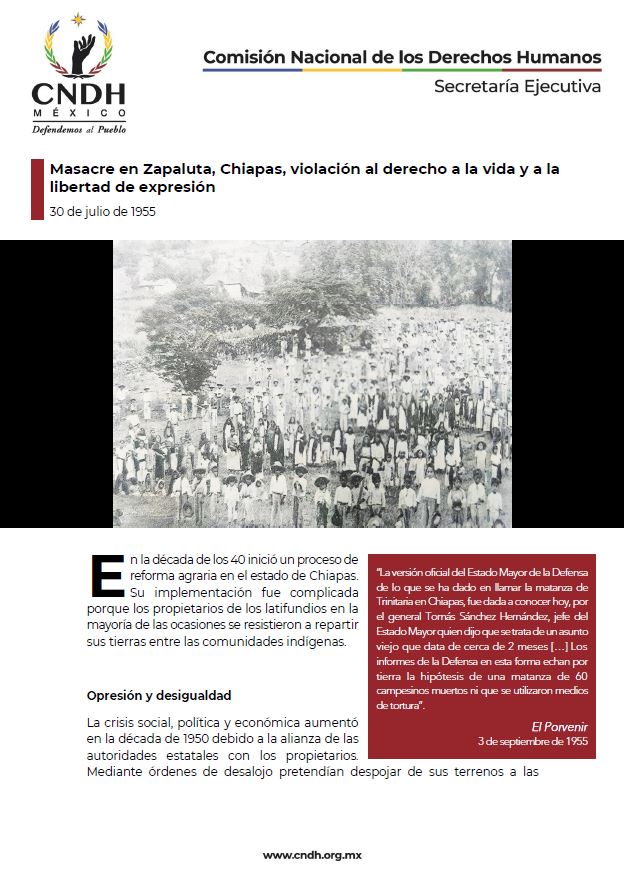 Masacre en Zapaluta, Chiapas, violación al derecho a la vida y a la libertad de expresión