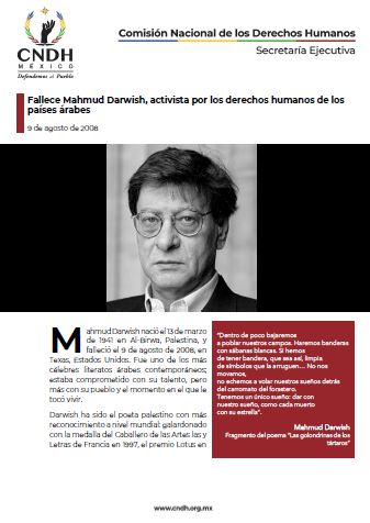 Fallece Mahmud Darwish, activista por los derechos humanos de los países árabes