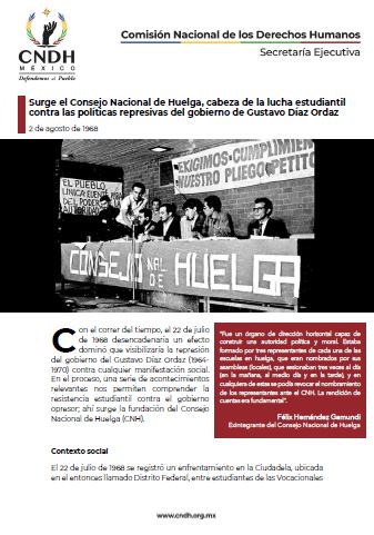 Surge el Consejo Nacional de Huelga, cabeza de la lucha estudiantil contra las políticas represivas del gobierno de Gustavo Díaz Ordaz