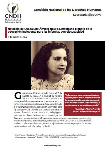 Natalicio de Guadalupe Álvarez Naveda, mexicana pionera de la educación incluyente para las infancias con discapacidad