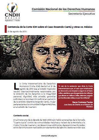 Sentencia de la Corte IDH sobre el Caso Rosendo Cantú y otras vs. México