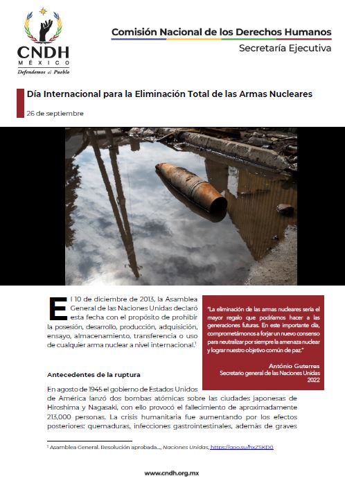 Día Internacional para la Eliminación Total de las Armas Nucleares