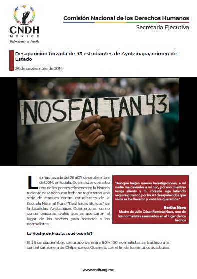 Desaparición forzada de 43 estudiantes de Ayotzinapa, crimen de Estado