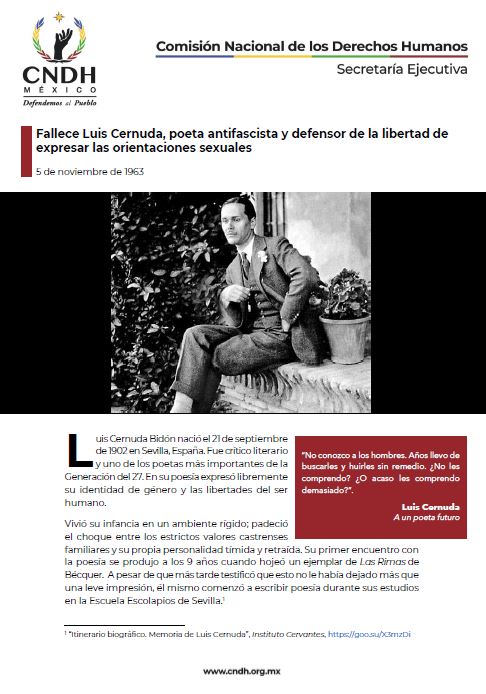 Fallece Luis Cernuda, poeta antifascista y defensor de la libertad de expresar las orientaciones sexuales