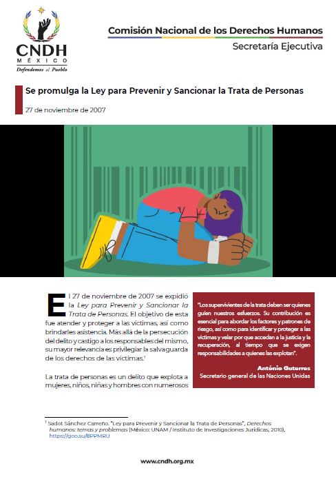 Se promulga la Ley para Prevenir y Sancionar la Trata de Personas