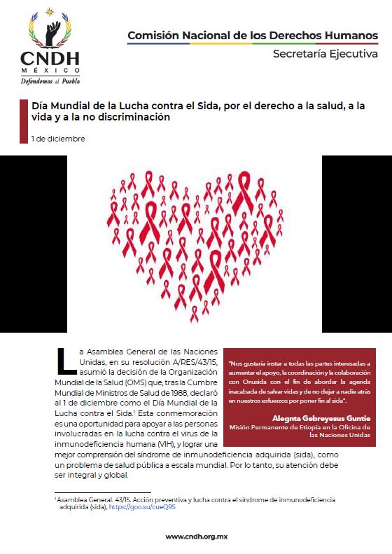 Día Mundial de la Lucha contra el Sida, por el derecho a la salud, a la vida y a la no discriminación