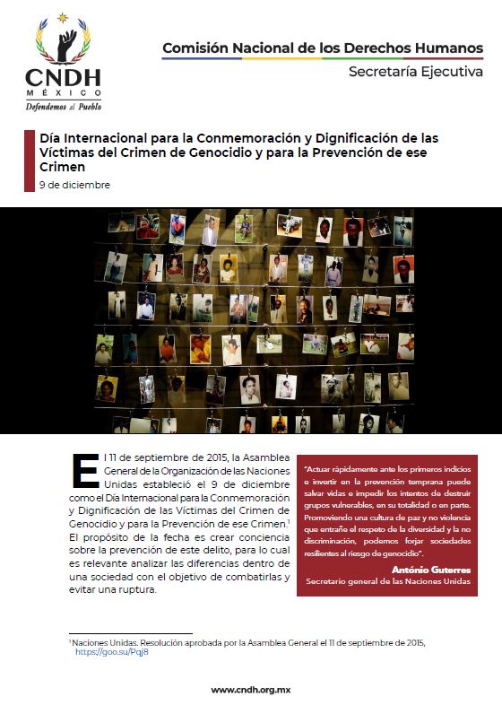 Día Internacional para la Conmemoración y Dignificación de las Víctimas del Crimen de Genocidio y para la Prevención de ese Crimen