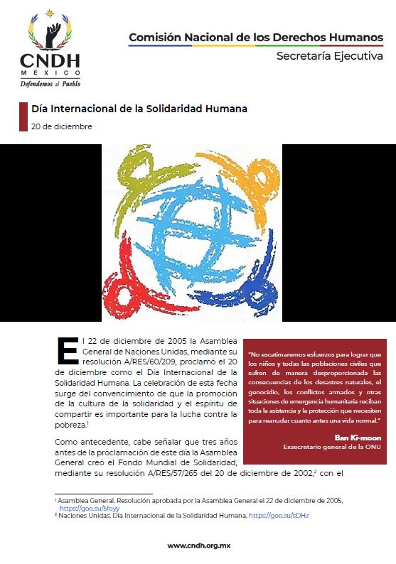 Día Internacional de la Solidaridad Humana