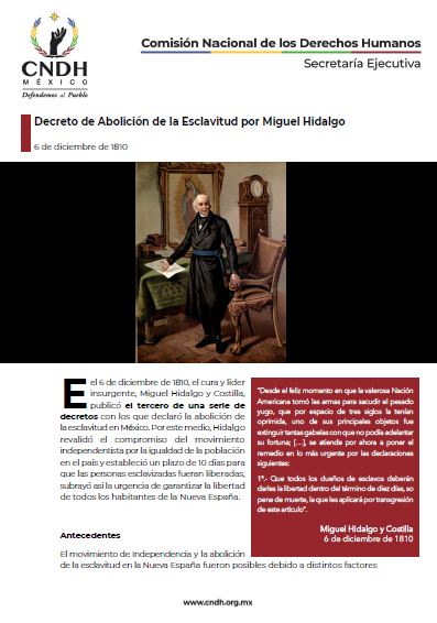 Decreto de Abolición de la Esclavitud por Miguel Hidalgo