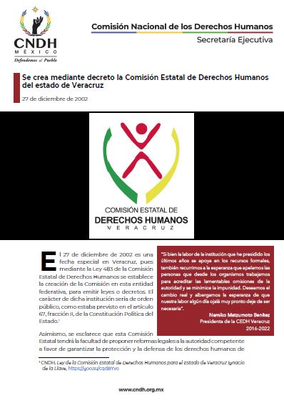 Se crea mediante decreto la Comisión Estatal de Derechos Humanos del estado de Veracruz