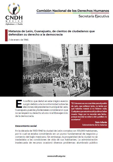 Matanza de León, Guanajuato, de cientos de ciudadanos que defendían su derecho a la democracia