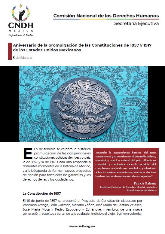 Aniversario de la promulgación de las Constituciones de 1857 y 1917 de los Estados Unidos Mexicanos