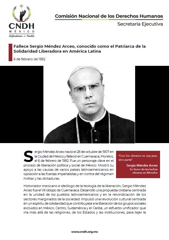 Fallece Sergio Méndez Arceo, conocido como el Patriarca de la Solidaridad Liberadora en América Latina