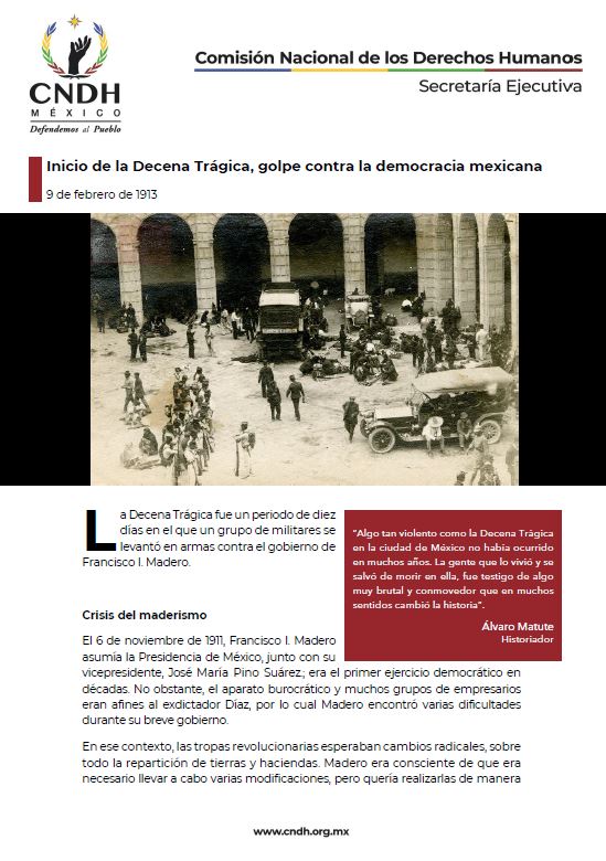 Inicio de la Decena Trágica, golpe contra la democracia mexicana