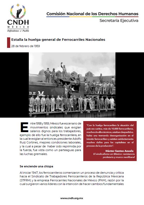 Estalla la huelga general de Ferrocarriles Nacionales
