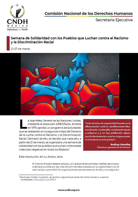 Semana de Solidaridad con los Pueblos que Luchan contra el Racismo y la Discriminación Racial