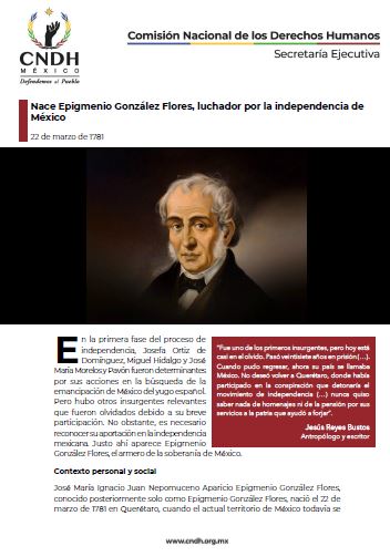 Nace Epigmenio González Flores, luchador por la independencia de México