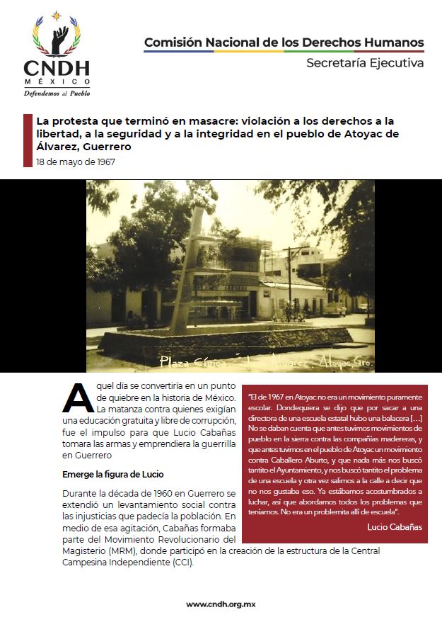 La protesta que terminó en masacre: violación a los derechos a la libertad, a la seguridad y a la integridad en el pueblo de Atoyac de Álvarez, Guerrero