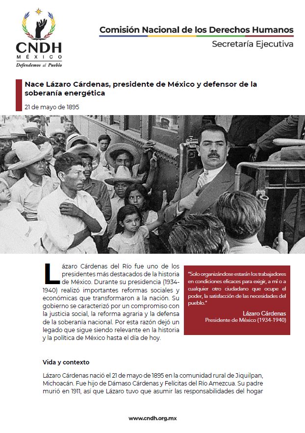 Nace Lázaro Cárdenas, presidente de México y defensor de la soberanía energética