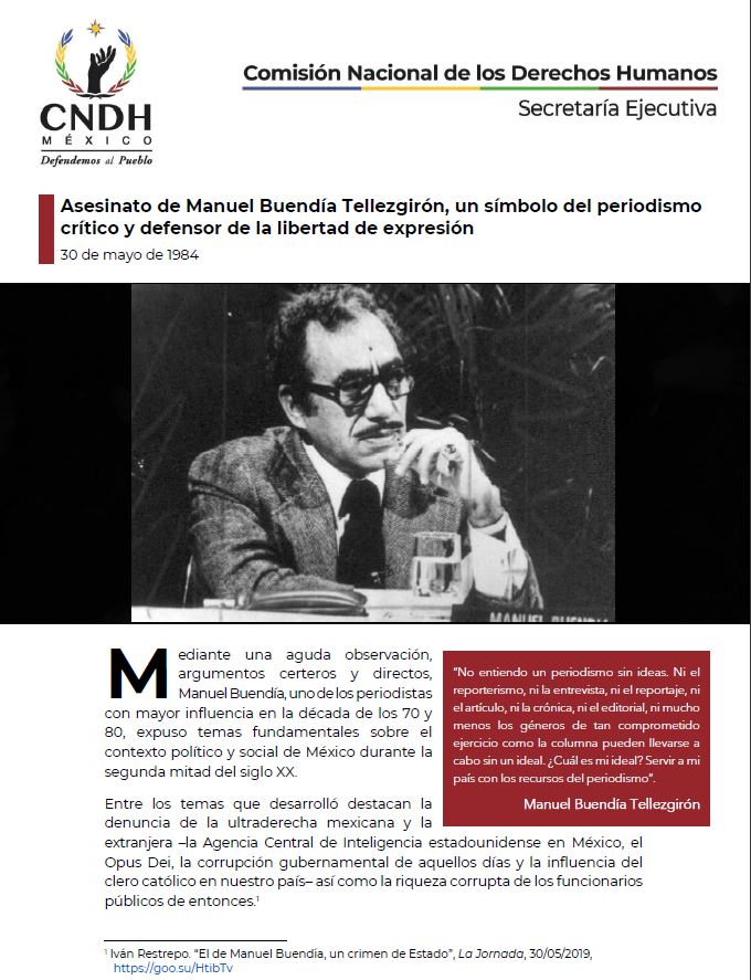 Asesinato de Manuel Buendía Tellezgirón, un símbolo del periodismo crítico y defensor de la libertad de expresión