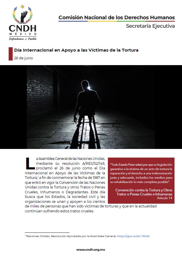 Día Internacional en Apoyo a las Víctimas de la Tortura