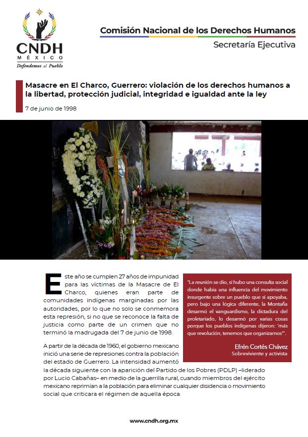 Masacre en El Charco, Guerrero: violación de los derechos humanos a la libertad, protección judicial, integridad e igualdad ante la ley