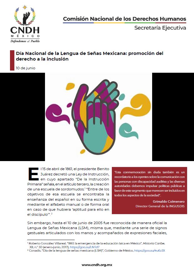 Día Nacional de la Lengua de Señas Mexicana: promoción del derecho a la inclusión