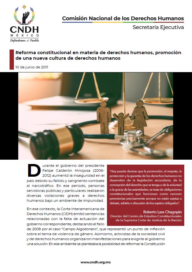 Reforma Constitucional en materia de Derechos Humanos, promoción de una nueva cultura de derechos humanos