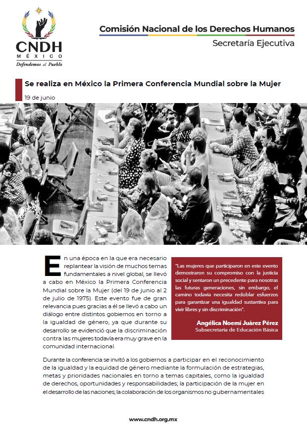 Se realiza en México la Primera Conferencia Mundial sobre la Mujer