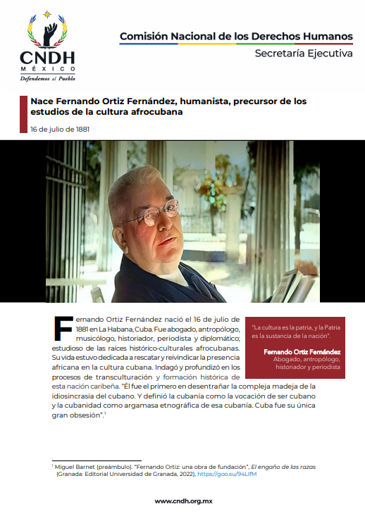 Nace Fernando Ortiz Fernández. Humanista Precursor de los estudios de la cultura afrocuba