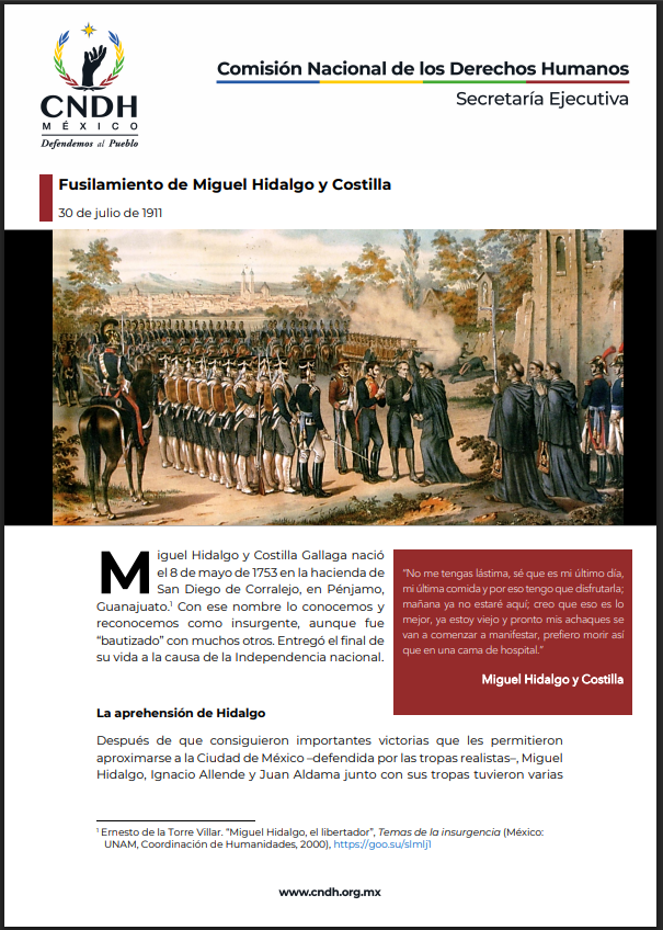 Fusilamiento de Miguel Hidalgo y Costilla