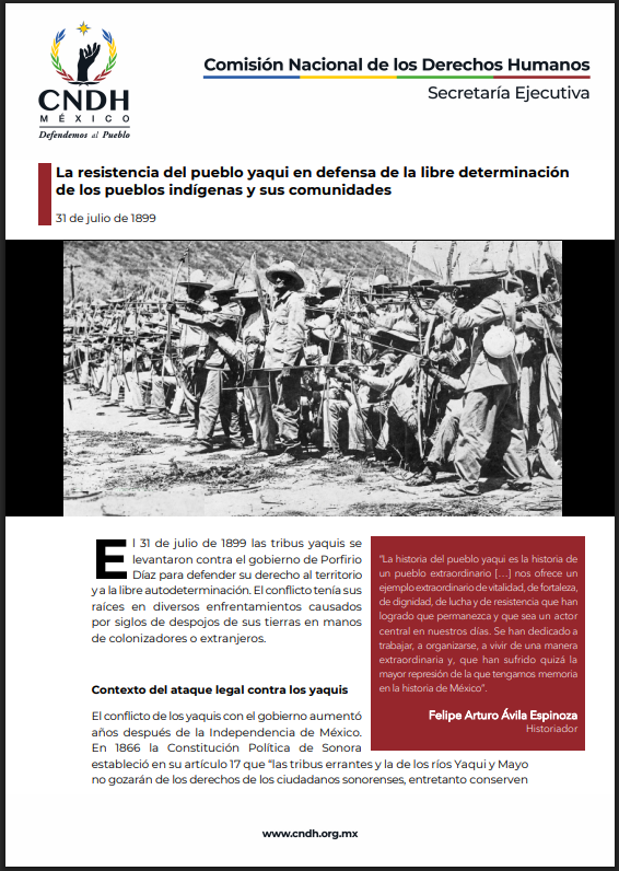 La resistencia del pueblo yaqui en defensa de la libre determinación de los pueblos indígenas y sus comunidades