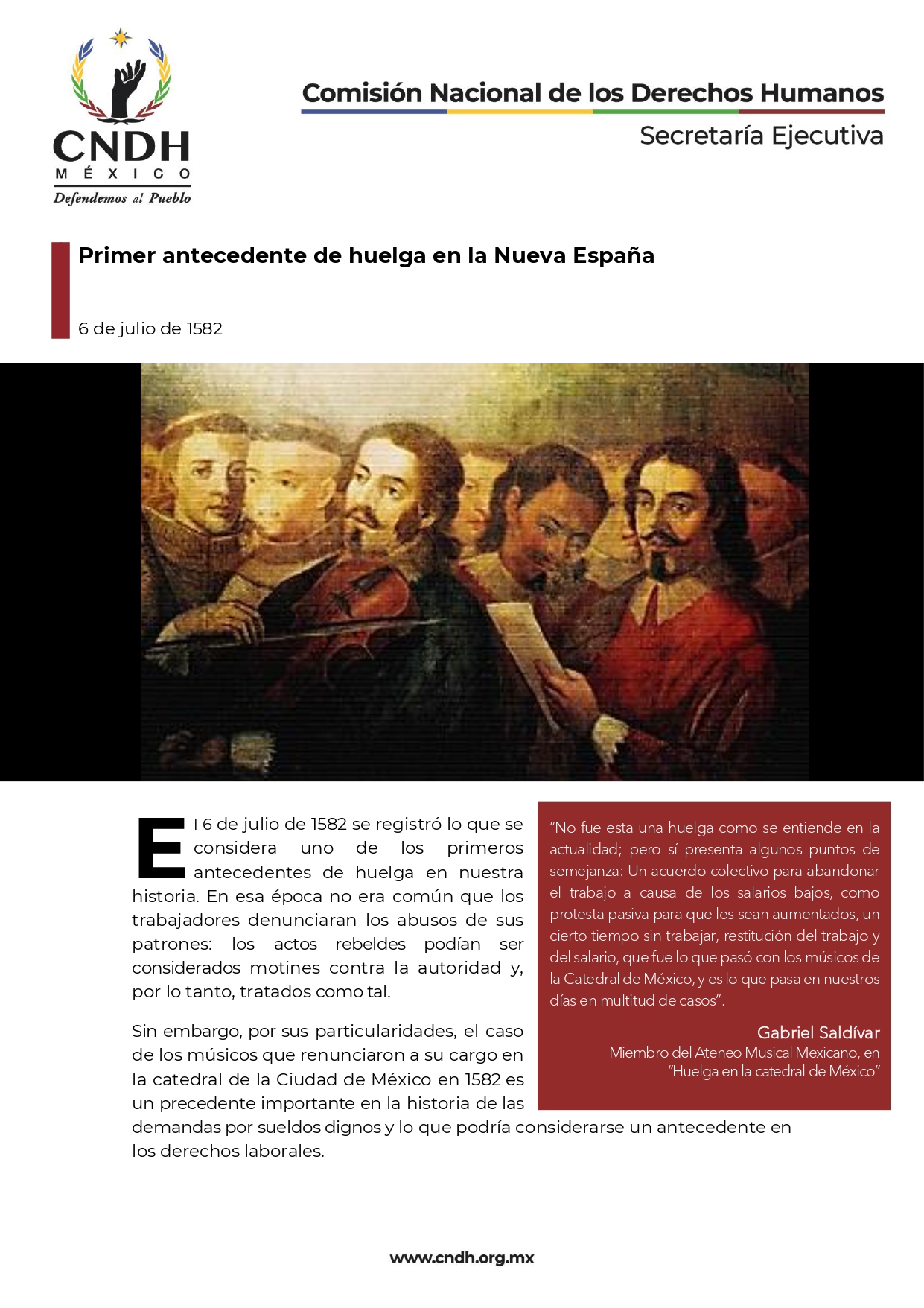 Primer antecedente de huelga en la Nueva España