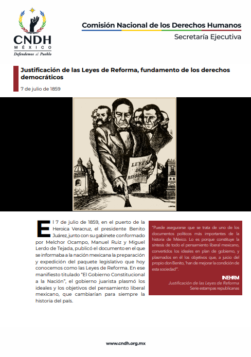 Justificación de las Leyes de Reforma, fundamento de los derechos democráticos 